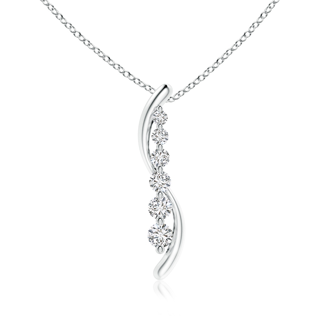 3.8mm HSI2 Six Stone Diamond Journey Necklace in White Gold