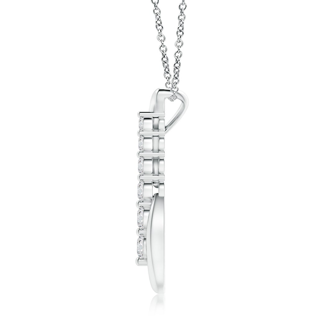 3.8mm HSI2 Six Stone Diamond Journey Necklace in White Gold - side 2