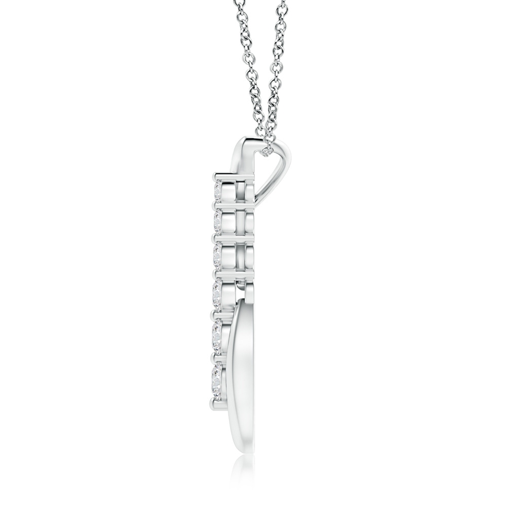 3.8mm HSI2 Six Stone Diamond Journey Necklace in White Gold Side 199