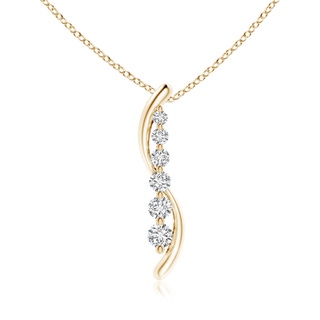 3.8mm HSI2 Six Stone Diamond Journey Necklace in Yellow Gold