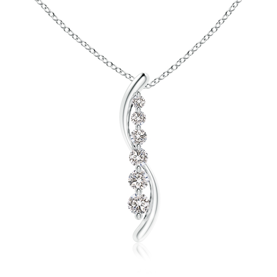 3.8mm IJI1I2 Six Stone Diamond Journey Necklace in White Gold 