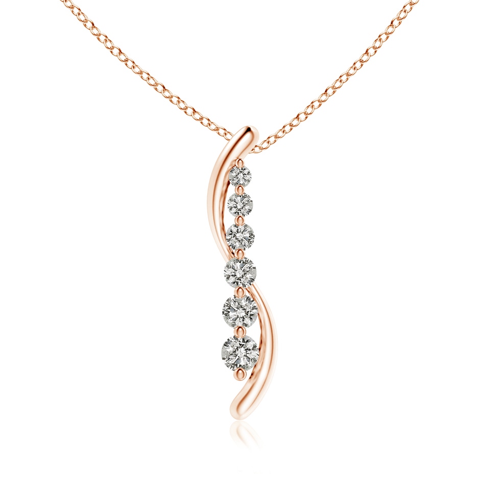 3.8mm KI3 Six Stone Diamond Journey Necklace in Rose Gold 