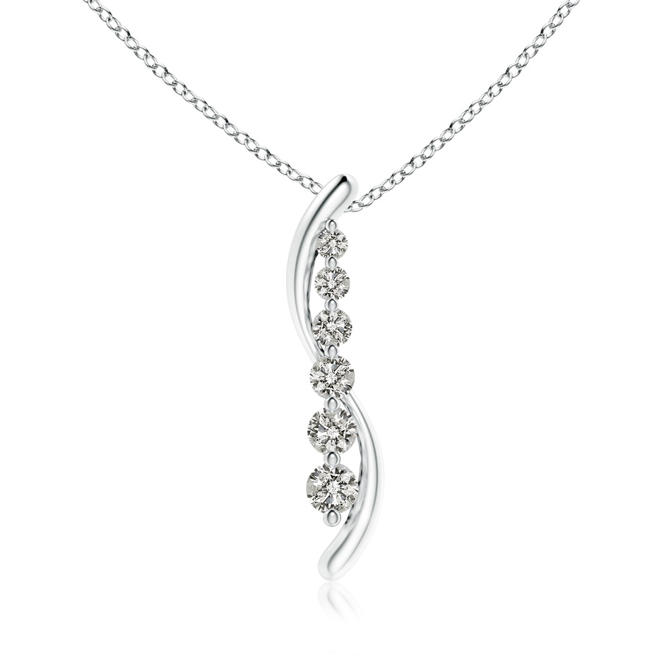 3.8mm KI3 Six Stone Diamond Journey Necklace in White Gold 