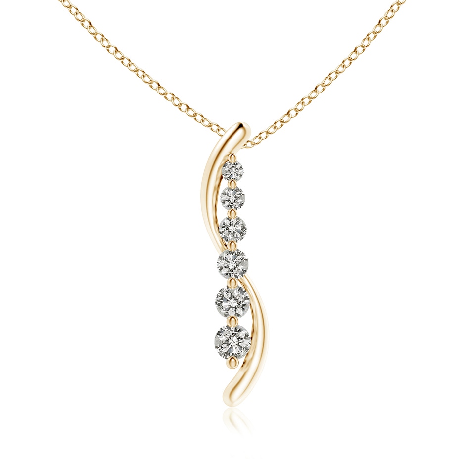 3.8mm KI3 Six Stone Diamond Journey Necklace in Yellow Gold 