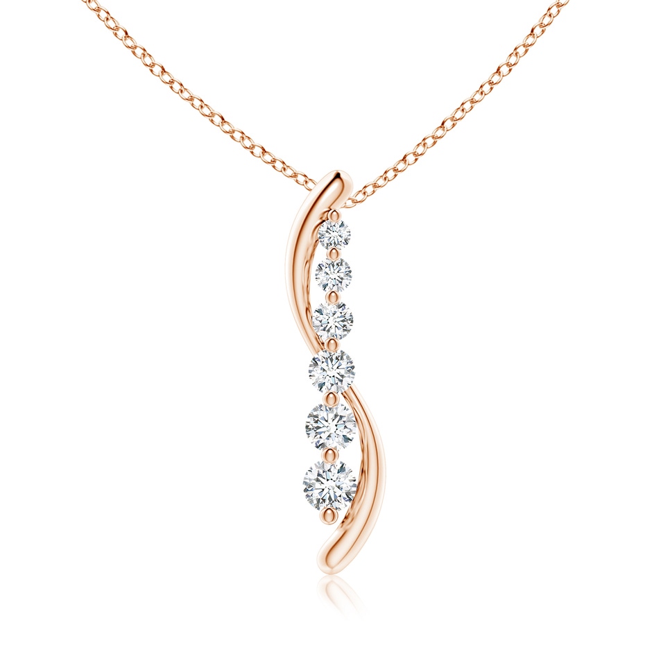 4.2mm GVS2 Six Stone Diamond Journey Necklace in Rose Gold 