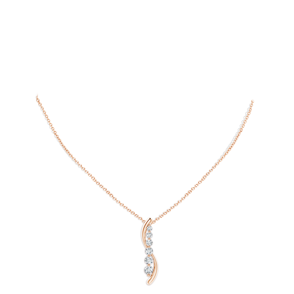 4.2mm GVS2 Six Stone Diamond Journey Necklace in Rose Gold pen