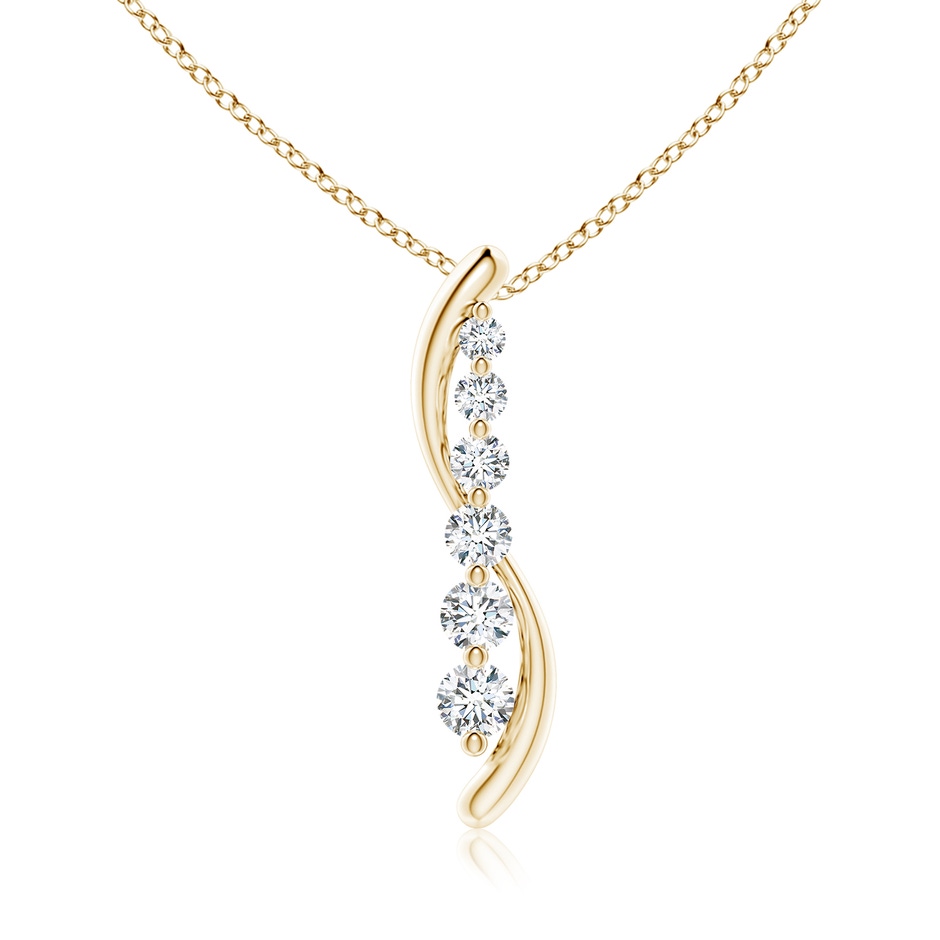 4.2mm GVS2 Six Stone Diamond Journey Necklace in Yellow Gold 