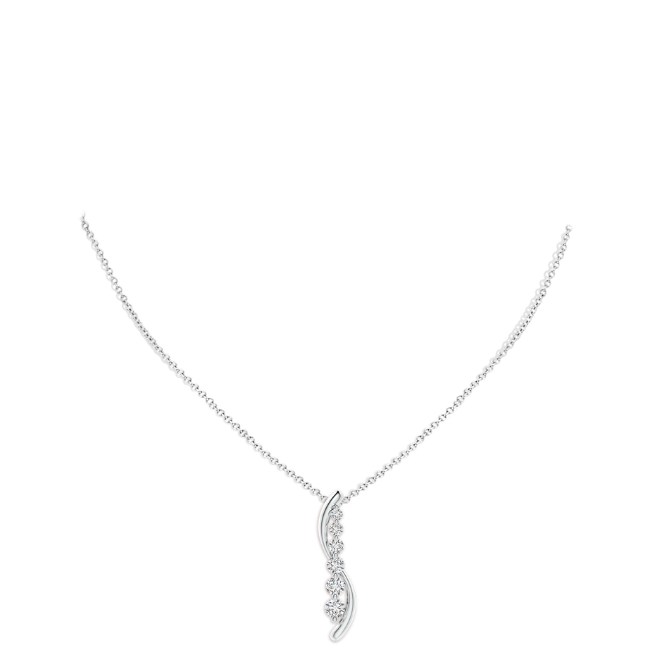 4.2mm HSI2 Six Stone Diamond Journey Necklace in P950 Platinum pen