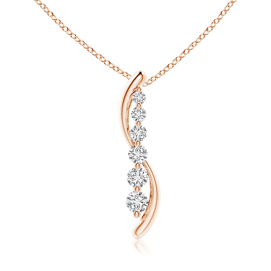 4.2mm HSI2 Six Stone Diamond Journey Necklace in Rose Gold 