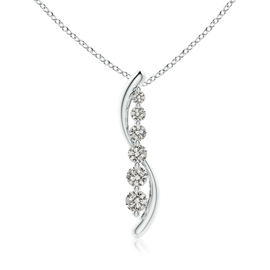 4.2mm KI3 Six Stone Diamond Journey Necklace in White Gold 