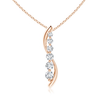 4.7mm GVS2 Six Stone Diamond Journey Necklace in Rose Gold