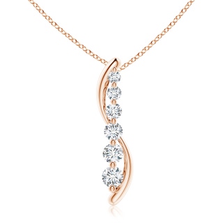 5.2mm GVS2 Six Stone Diamond Journey Necklace in 10K Rose Gold