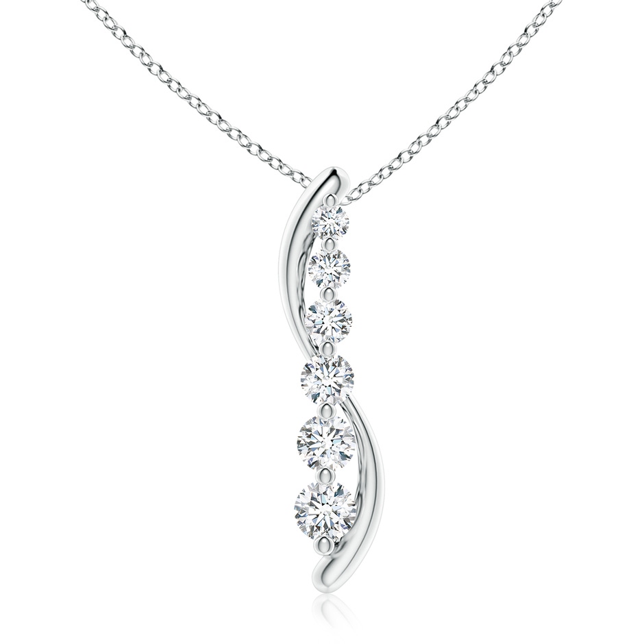 5.2mm GVS2 Six Stone Diamond Journey Necklace in 18K White Gold 