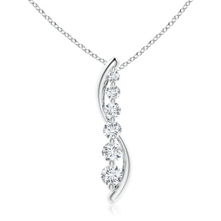 5.2mm GVS2 Six Stone Diamond Journey Necklace in P950 Platinum