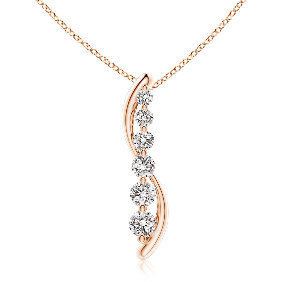 5.2mm IJI1I2 Six Stone Diamond Journey Necklace in Rose Gold 