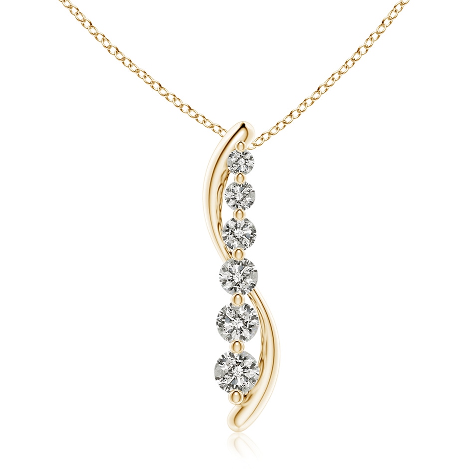 5.2mm KI3 Six Stone Diamond Journey Necklace in Yellow Gold 