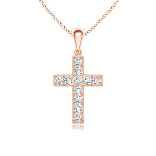 2.35mm GVS2 Dangling Diamond Cross Pendant in Rose Gold