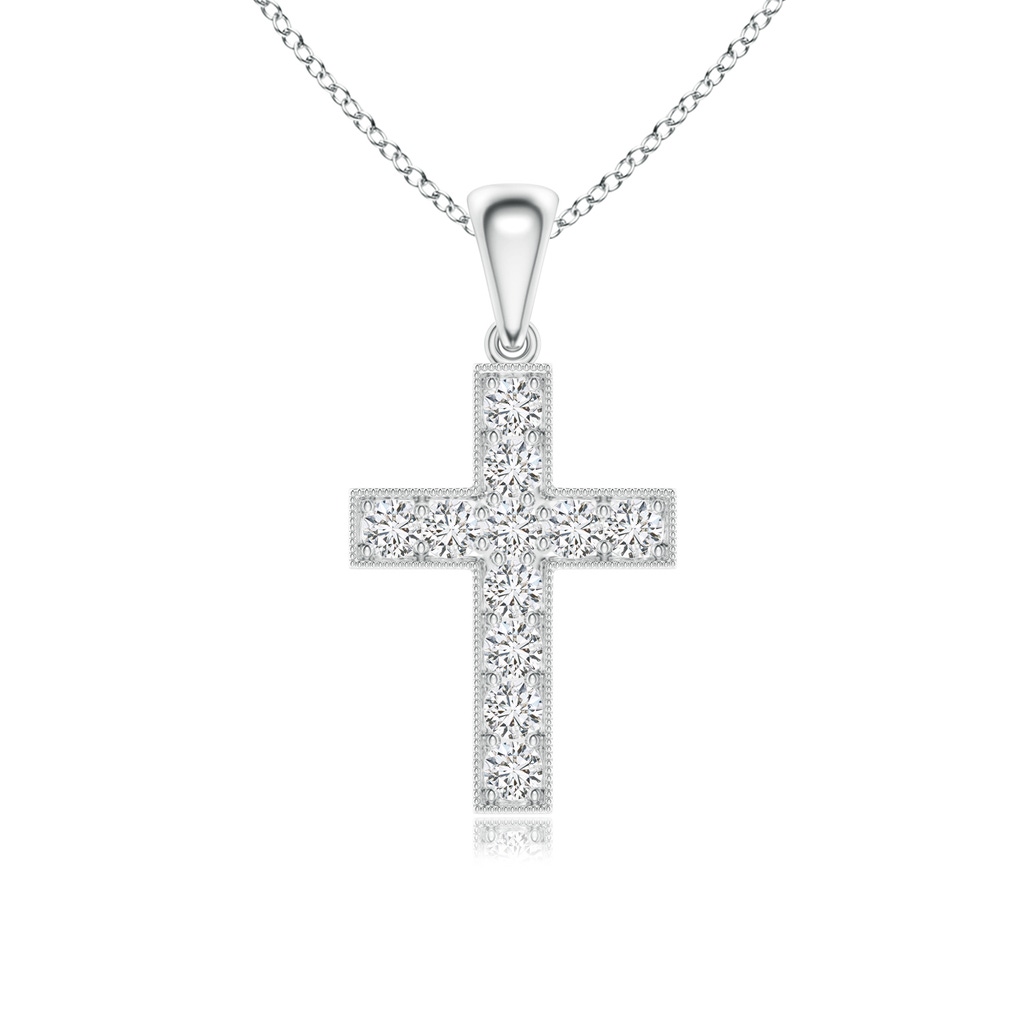 2.35mm HSI2 Dangling Diamond Cross Pendant in White Gold 