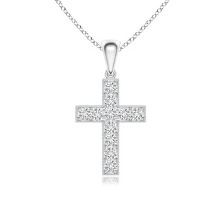 2.35mm HSI2 Dangling Diamond Cross Pendant in White Gold