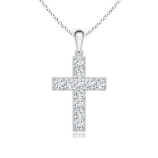 2.5mm GVS2 Dangling Diamond Cross Pendant in P950 Platinum