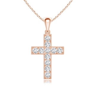 2.5mm GVS2 Dangling Diamond Cross Pendant in Rose Gold