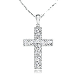 2.9mm HSI2 Dangling Diamond Cross Pendant in P950 Platinum