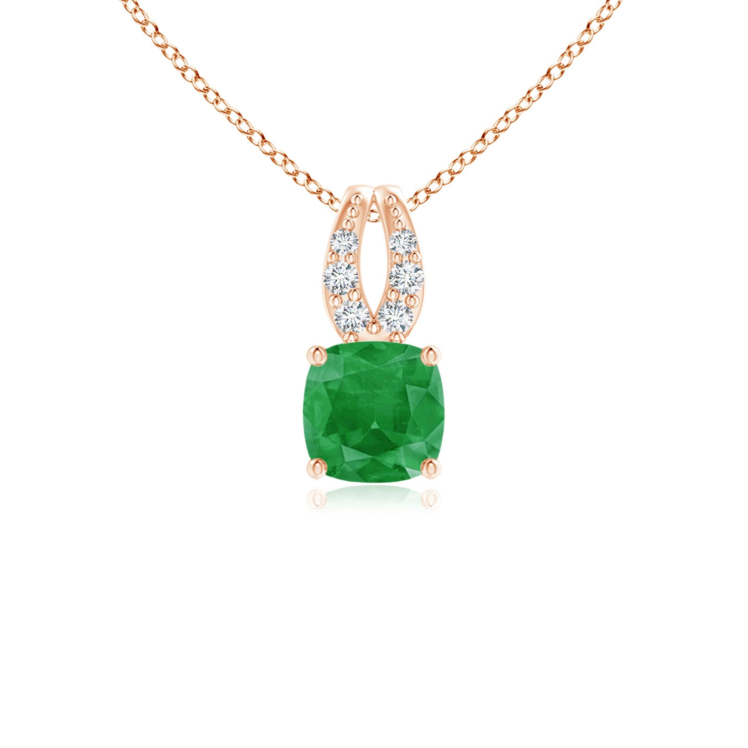 A - Emerald / 0.28 CT / 14 KT Rose Gold