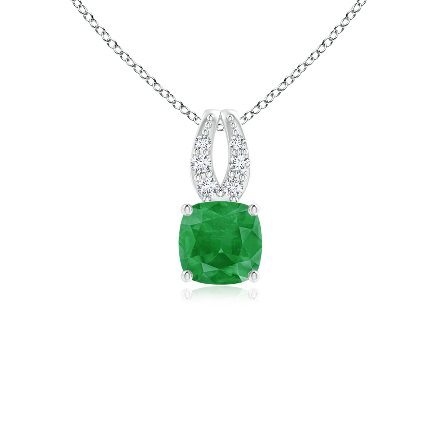 A - Emerald / 0.28 CT / 14 KT White Gold