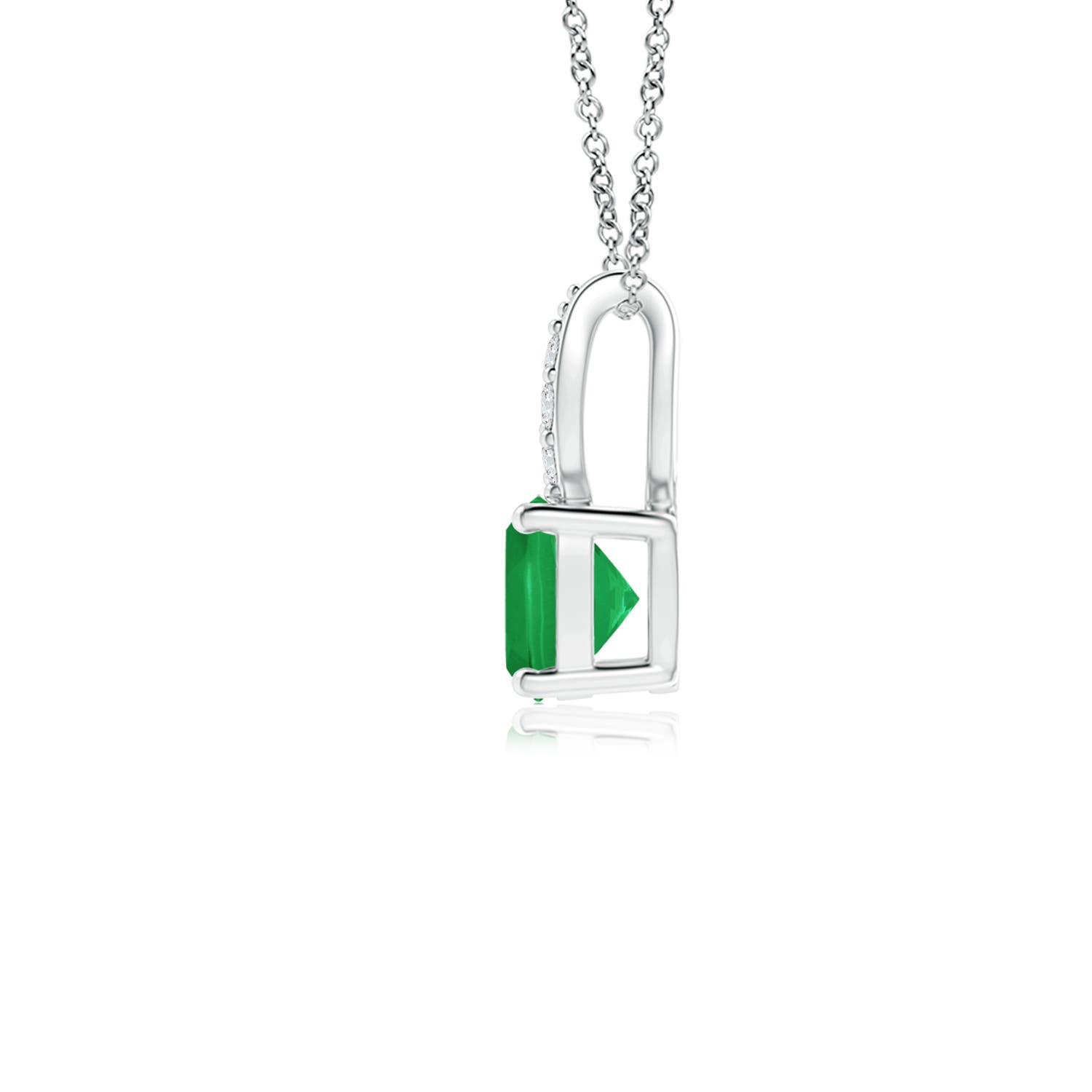 A - Emerald / 0.28 CT / 14 KT White Gold