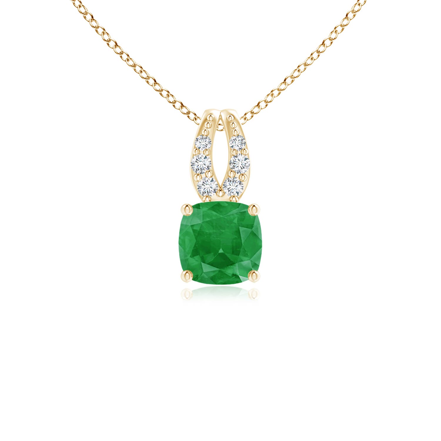 A - Emerald / 0.28 CT / 14 KT Yellow Gold