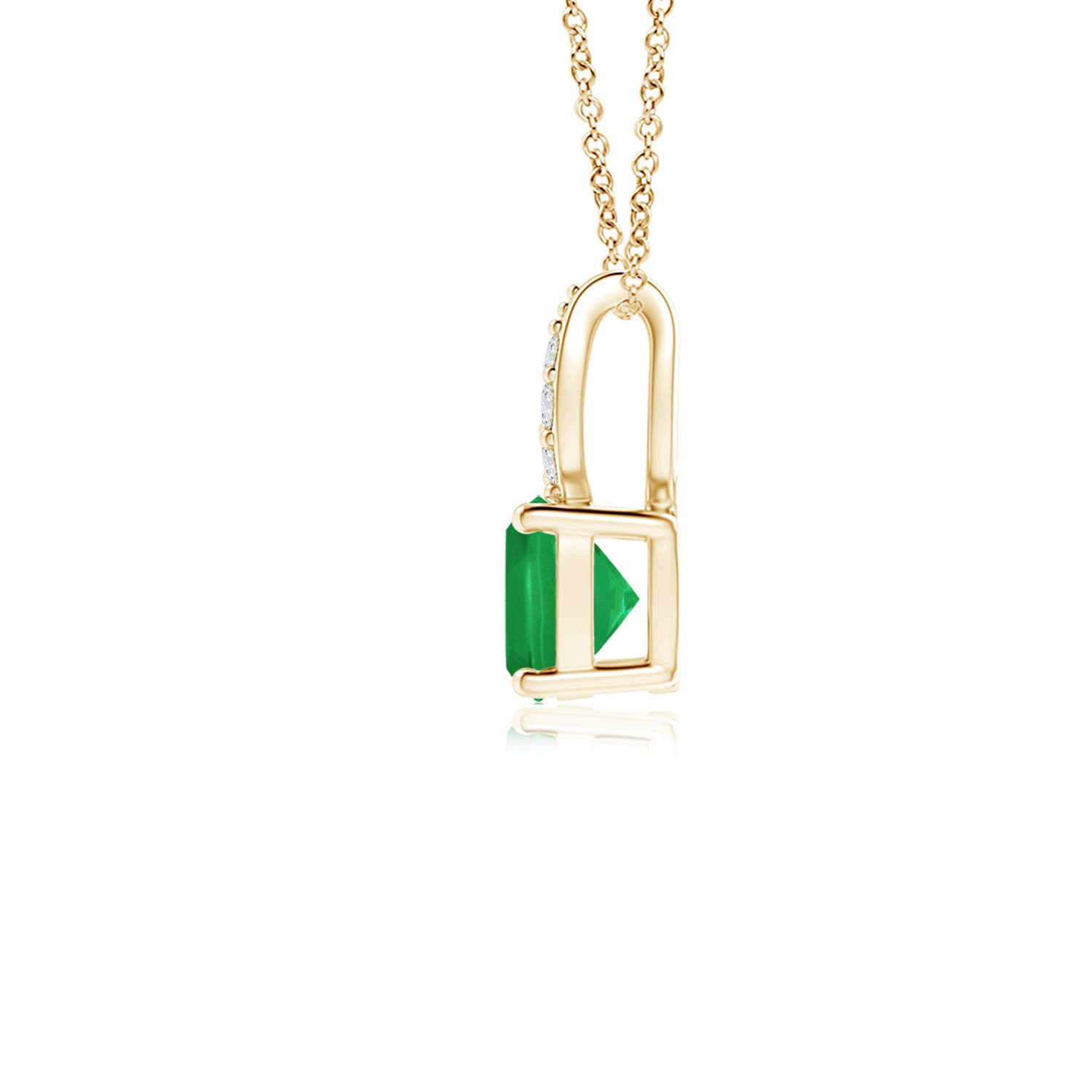 A - Emerald / 0.28 CT / 14 KT Yellow Gold