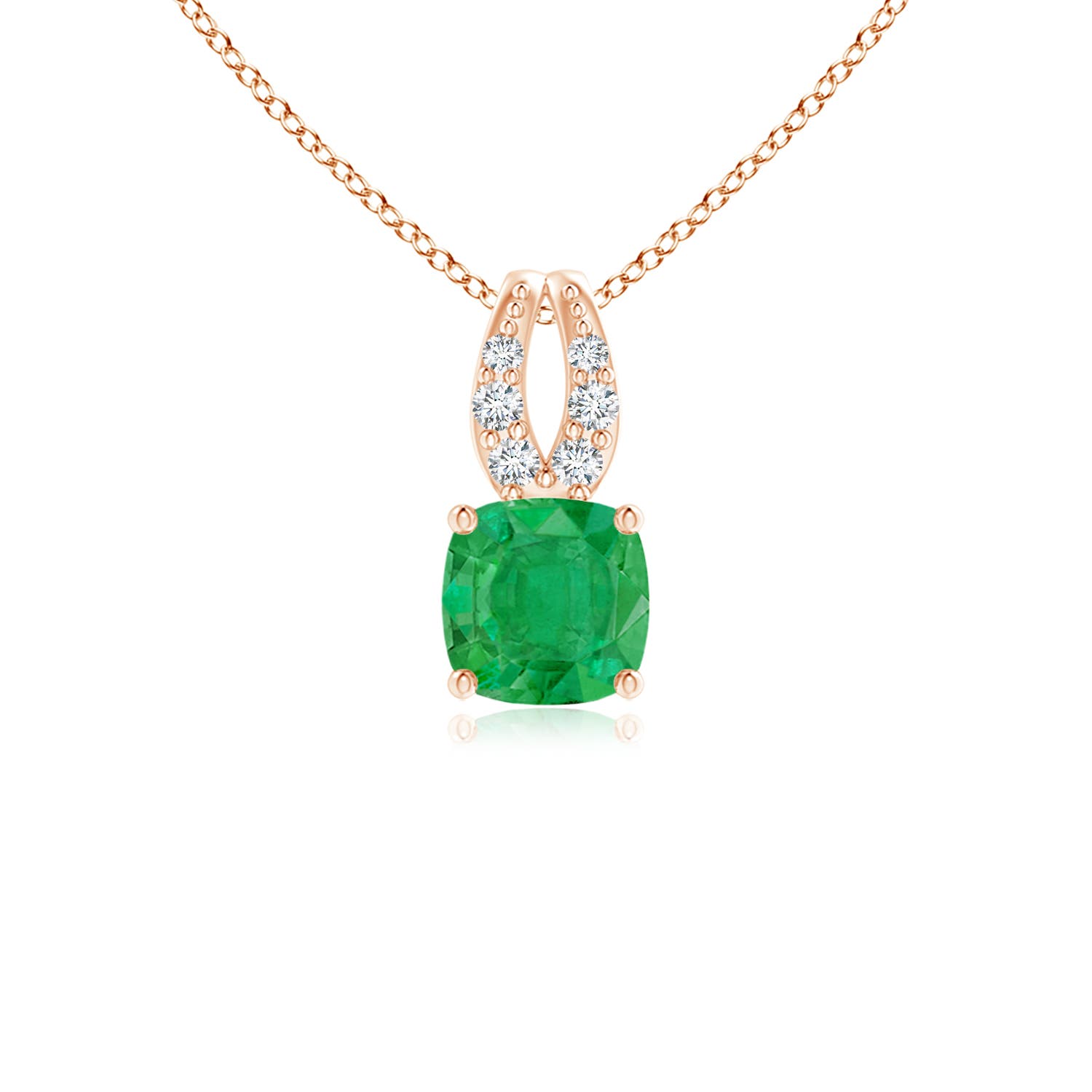 AA - Emerald / 0.28 CT / 14 KT Rose Gold