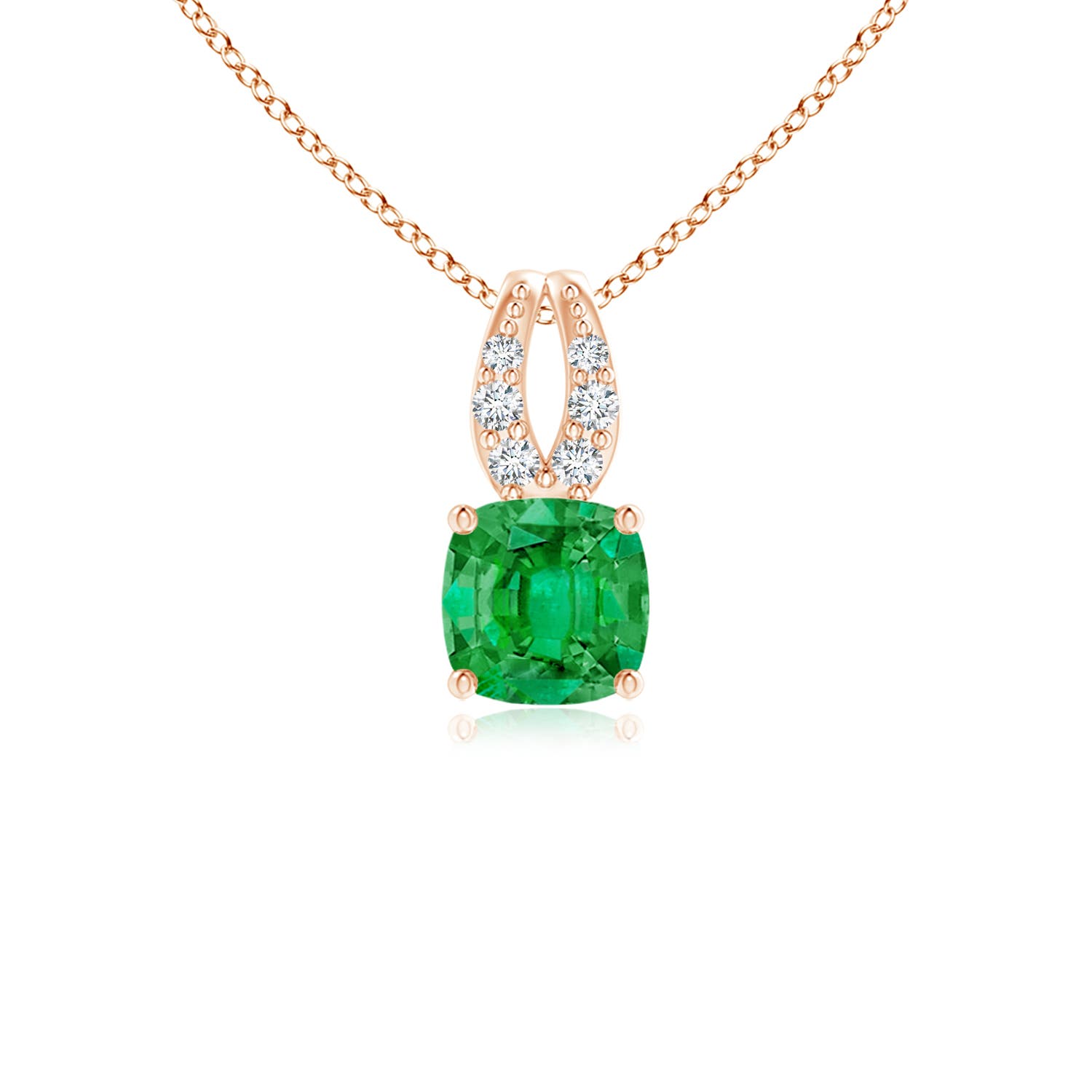 AAA - Emerald / 0.28 CT / 14 KT Rose Gold