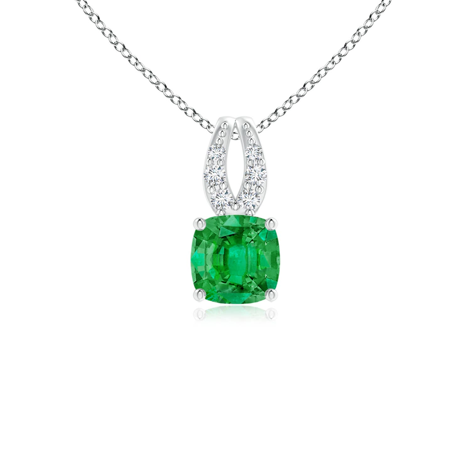 AAA - Emerald / 0.28 CT / 14 KT White Gold