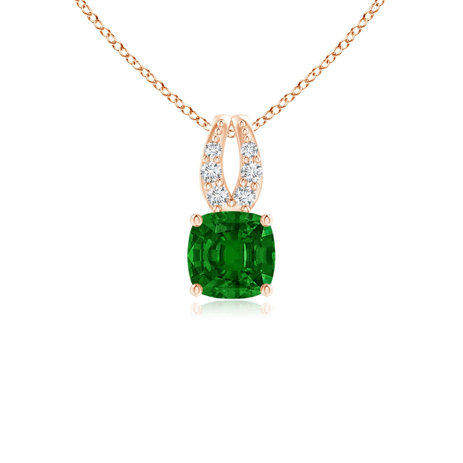 AAAA - Emerald / 0.28 CT / 14 KT Rose Gold