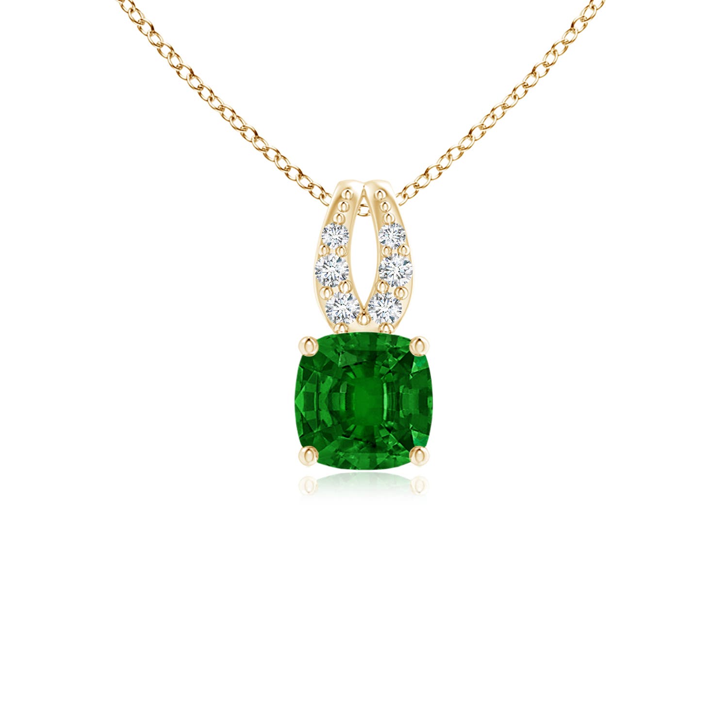 AAAA - Emerald / 0.28 CT / 14 KT Yellow Gold