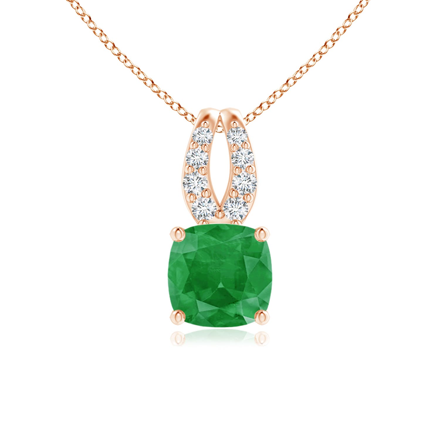 A - Emerald / 0.6 CT / 14 KT Rose Gold