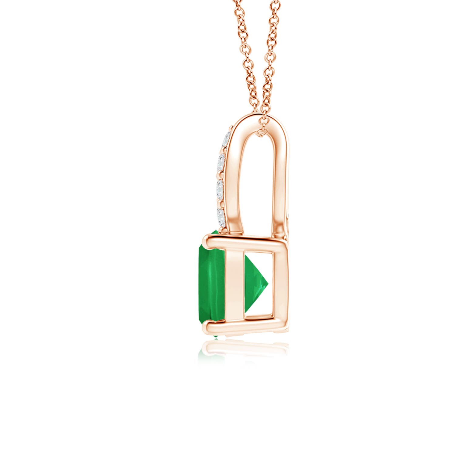 A - Emerald / 0.6 CT / 14 KT Rose Gold