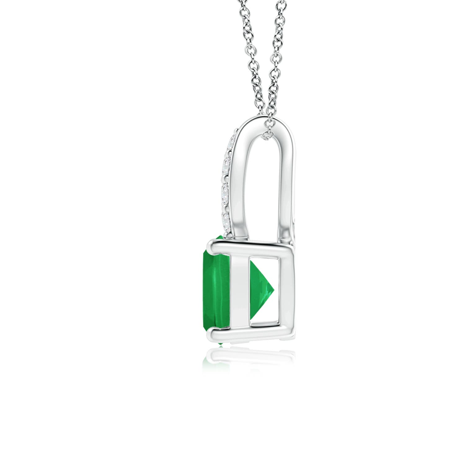 A - Emerald / 0.6 CT / 14 KT White Gold