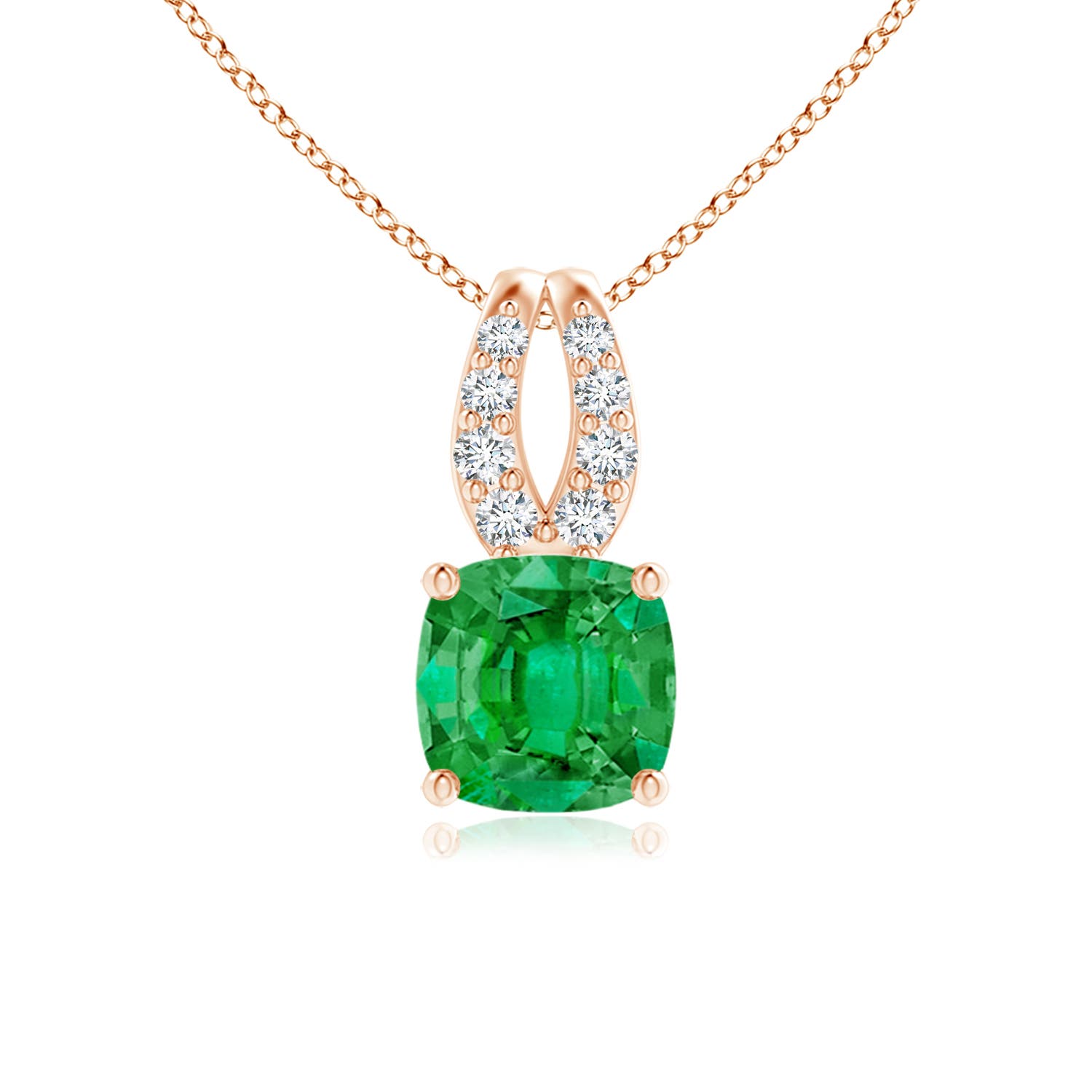 AAA - Emerald / 0.6 CT / 14 KT Rose Gold