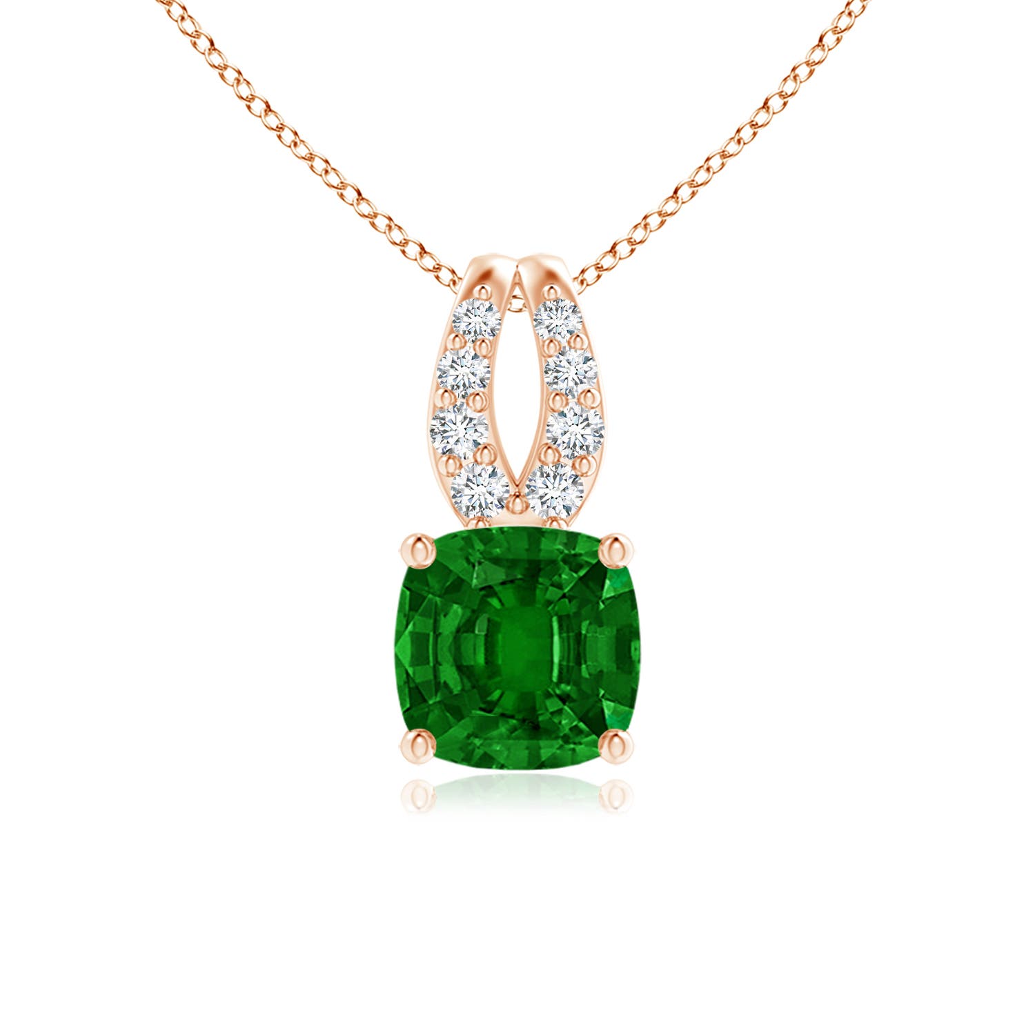 AAAA - Emerald / 0.6 CT / 14 KT Rose Gold