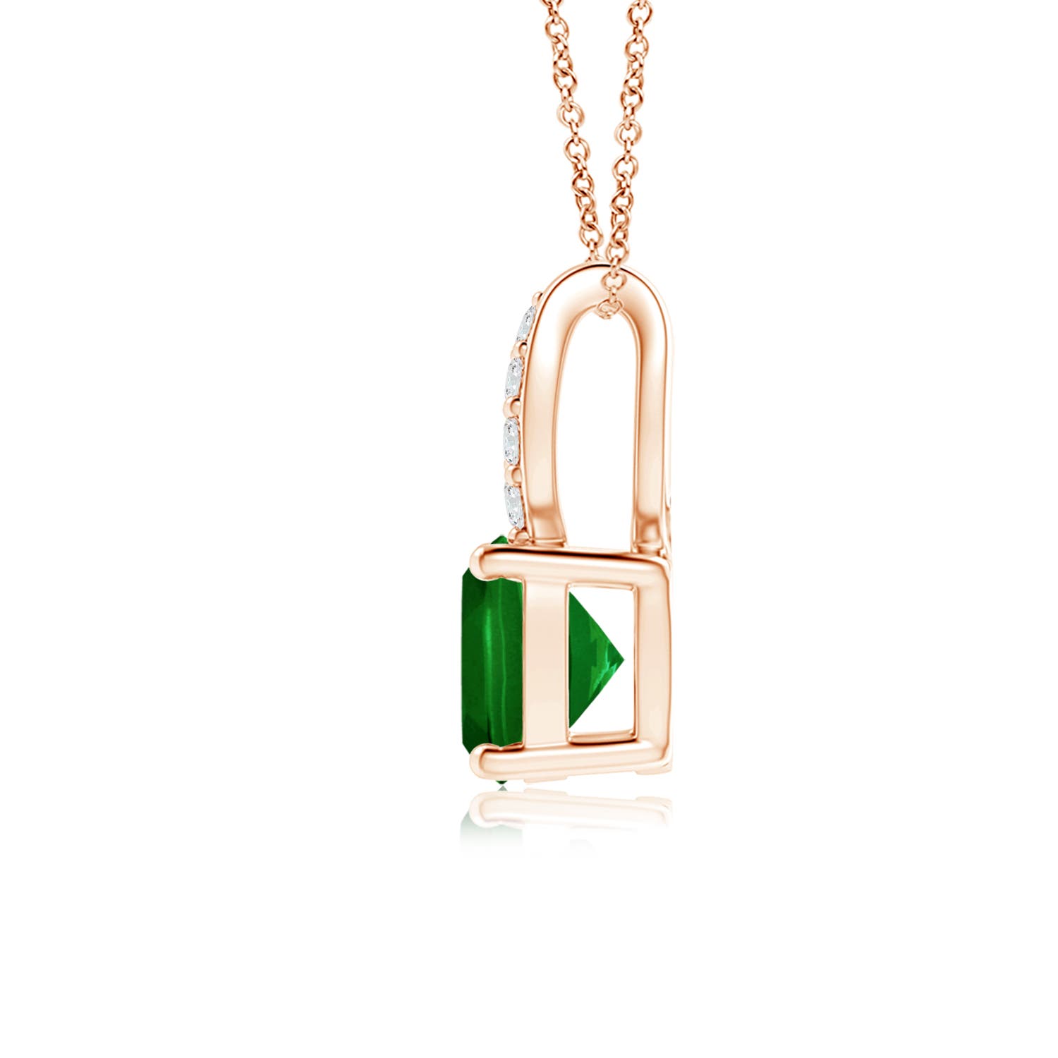 AAAA - Emerald / 0.6 CT / 14 KT Rose Gold