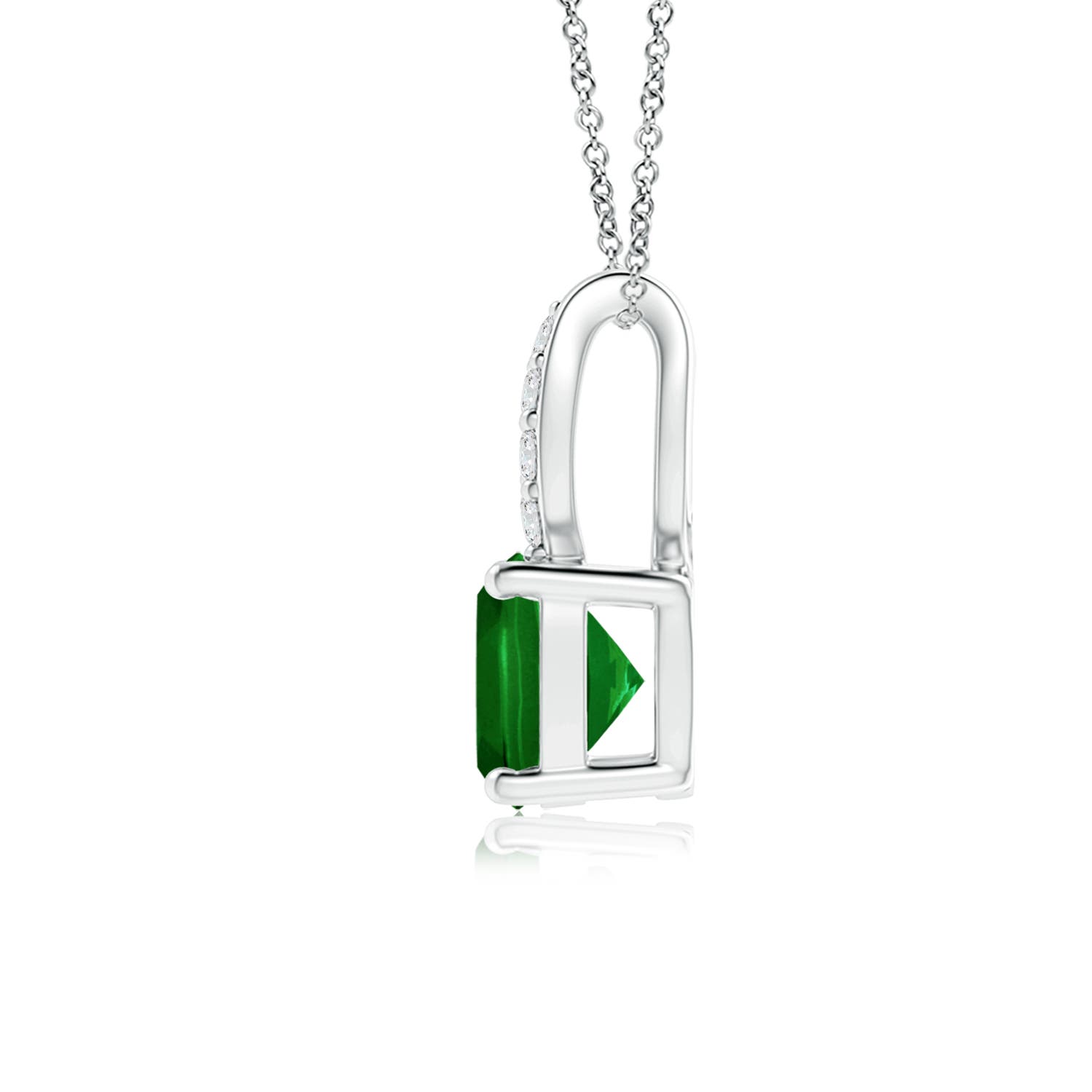 AAAA - Emerald / 0.6 CT / 14 KT White Gold