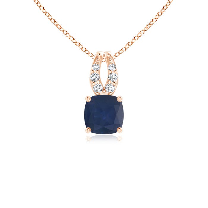 A - Blue Sapphire / 0.37 CT / 14 KT Rose Gold