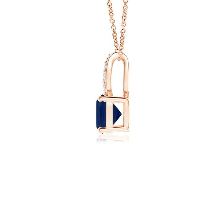 A - Blue Sapphire / 0.37 CT / 14 KT Rose Gold