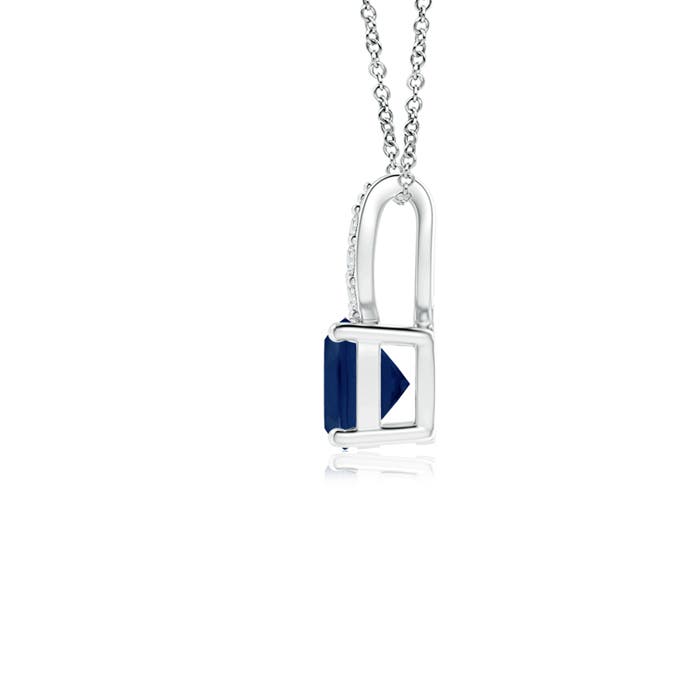 A - Blue Sapphire / 0.37 CT / 14 KT White Gold