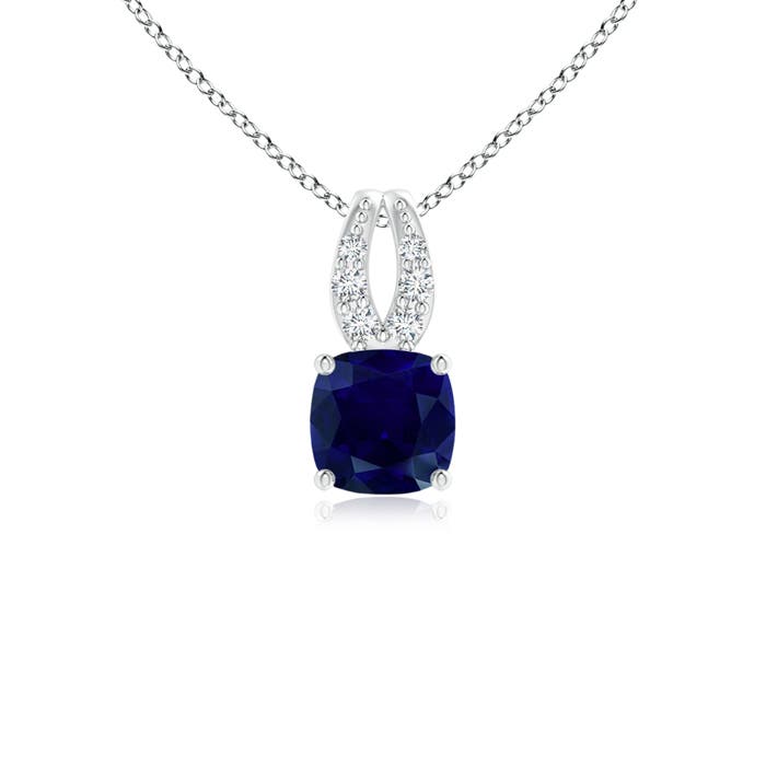 AA - Blue Sapphire / 0.37 CT / 14 KT White Gold