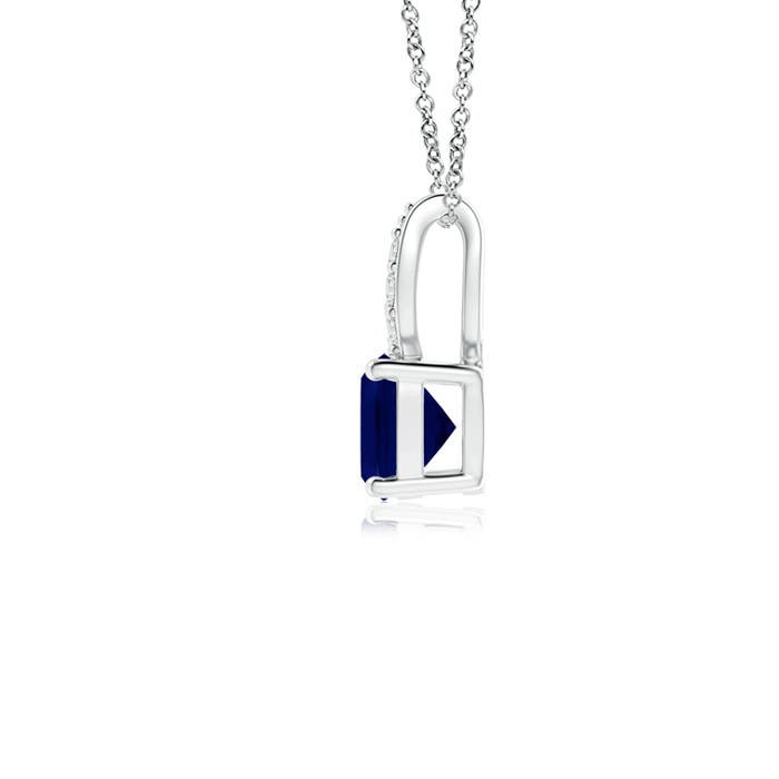 AA - Blue Sapphire / 0.37 CT / 14 KT White Gold