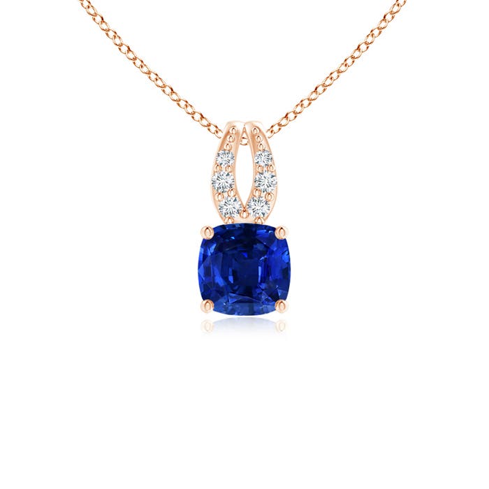 AAAA - Blue Sapphire / 0.37 CT / 14 KT Rose Gold