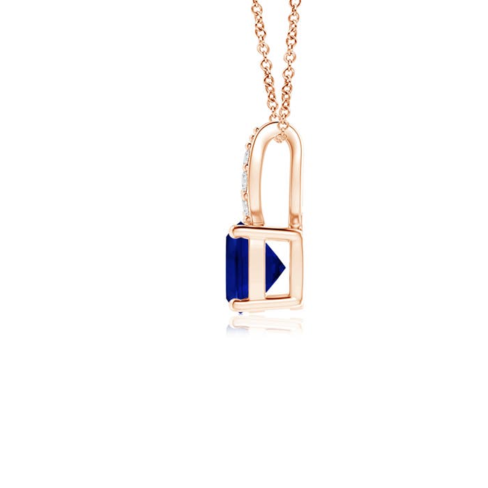 AAAA - Blue Sapphire / 0.37 CT / 14 KT Rose Gold